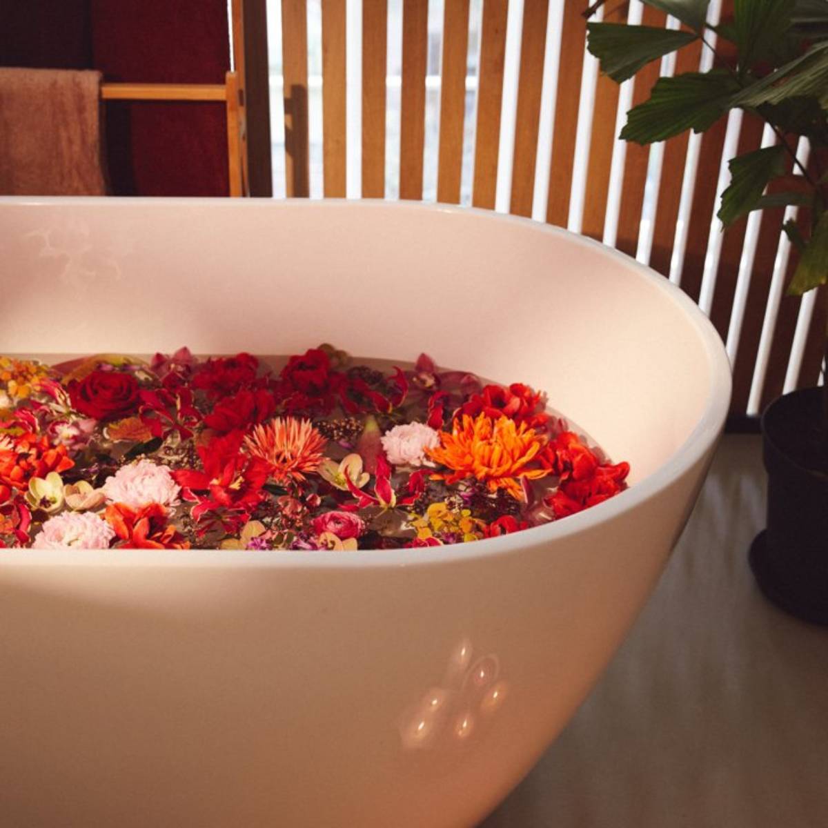 Bad met bloemen
