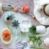 Ranunculus - Anthurium (Andreanum Grp) - Asparagus setaceus - Rosa (spray) - Eryngium